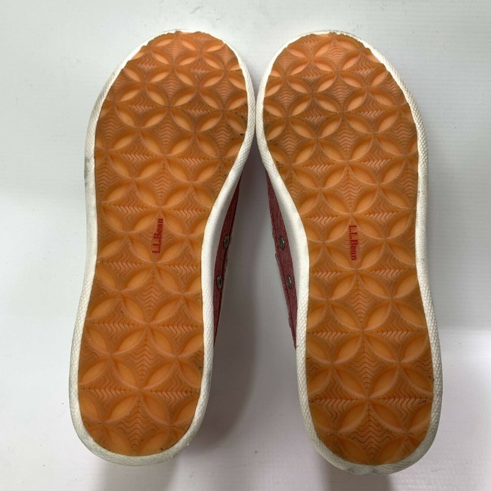 LL Bean Canvas Deck Boat Shoe Loafers Item ID 287089 Red Womens Size 9 - Picture 7 of 8
